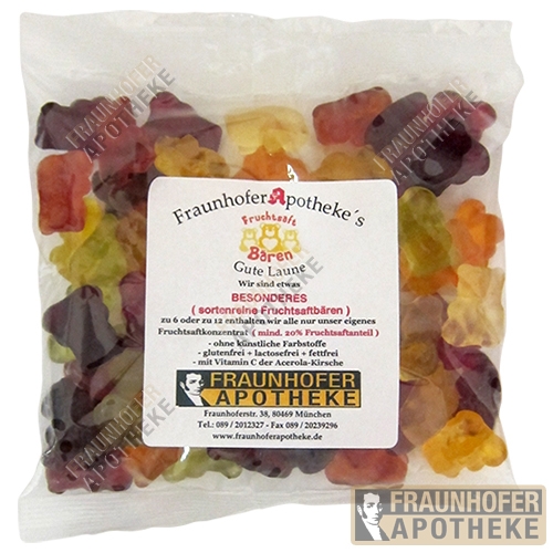 Bild 1 von Fruchtsaft-Gummibärchen vegetarisch 150g 12 Sorten mit Vitamin C