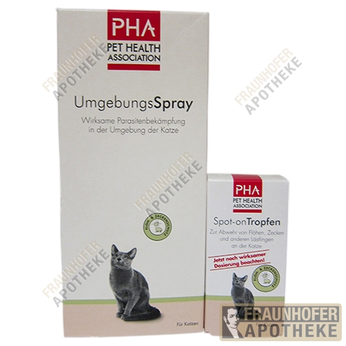 Bild 1 von PHA-Paket 6: Spot On-Zeckenschutz Katze 2x 1,5ml + Umgebungsspray 150ml